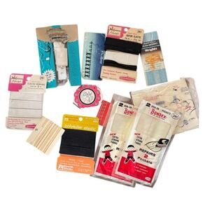 Vintage Sewing Supplies Lot Pocket Repairs Rayon Thread And More